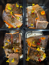 Organic gluten-free weekly meal prep entrees and sides packaged for delivery