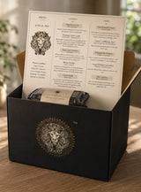 Branded insulated meal delivery box with menu card packaged for shipping
